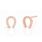 TAI JEWELRY Earrings Rose Gold Mini Horseshoe Earrings