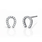TAI JEWELRY Earrings Silver oxidized Mini Horseshoe Earrings