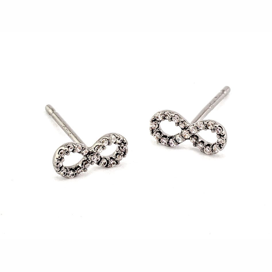 TAI JEWELRY Earrings Oxidized silver Mini Infinity Earrings