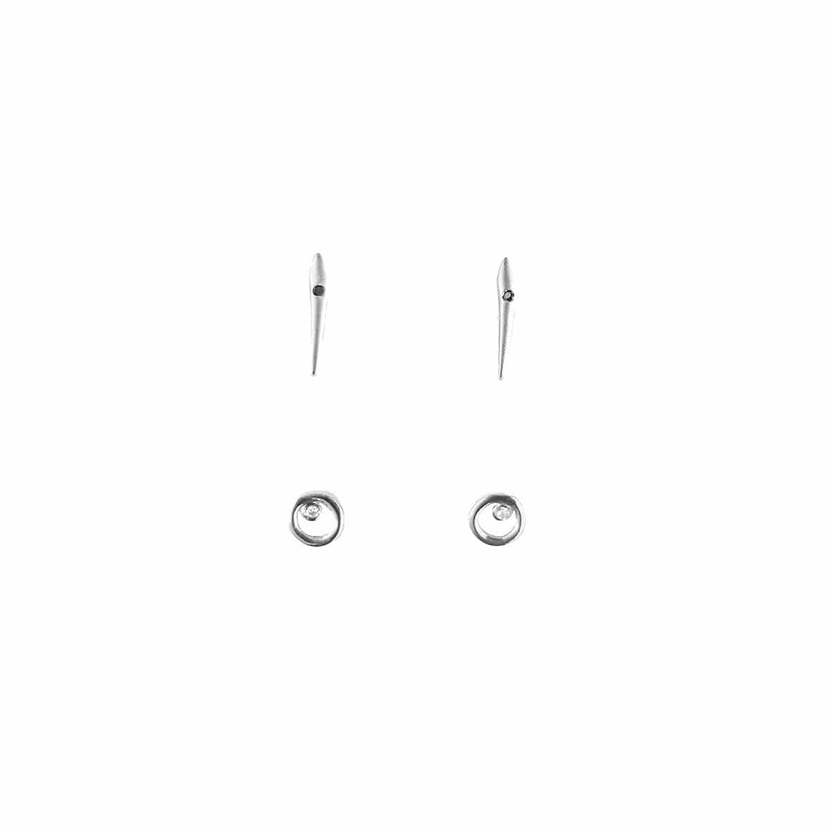 TAI JEWELRY Earrings SILVER Mini Open Circle Set Of 2 Earrings
