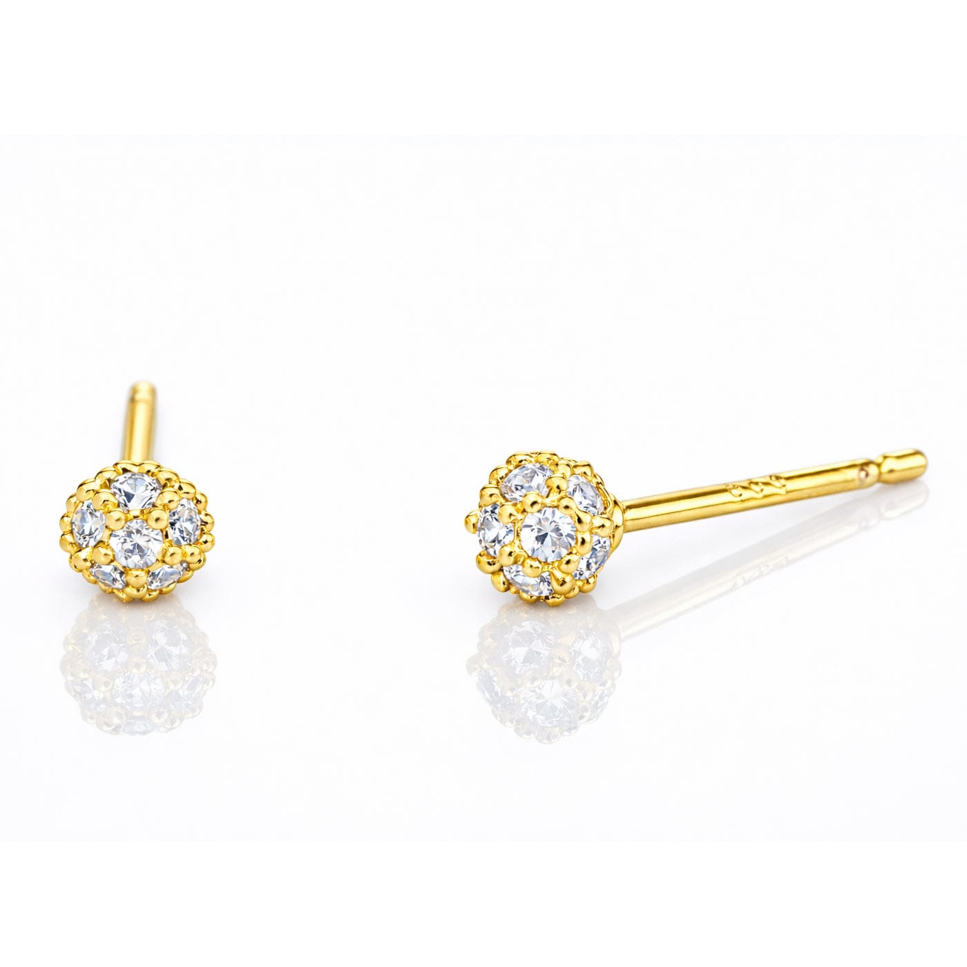 TAI JEWELRY Earrings GOLD Mini Pave Ball Post Earrings