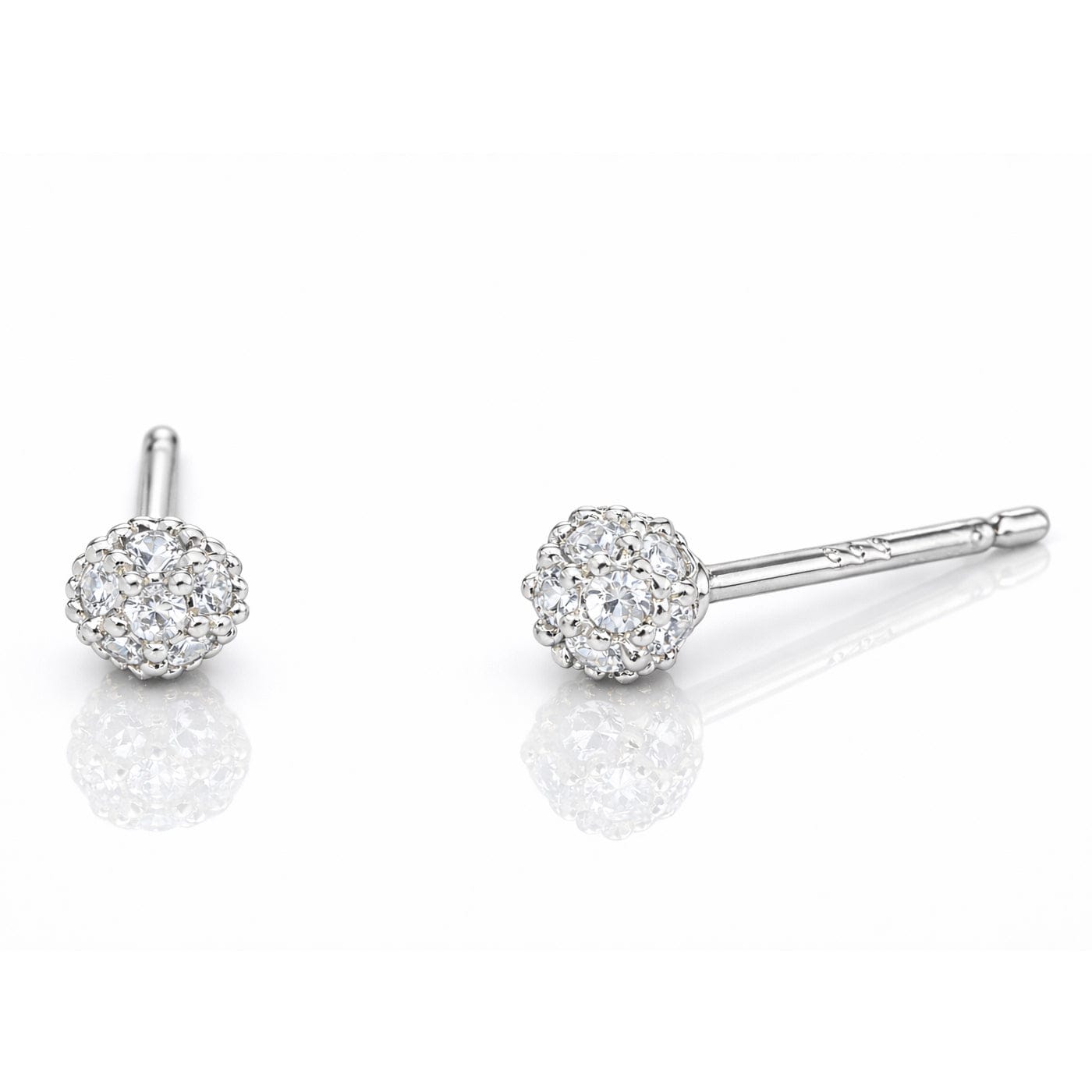 TAI JEWELRY Earrings SILVER Mini Pave Ball Post Earrings
