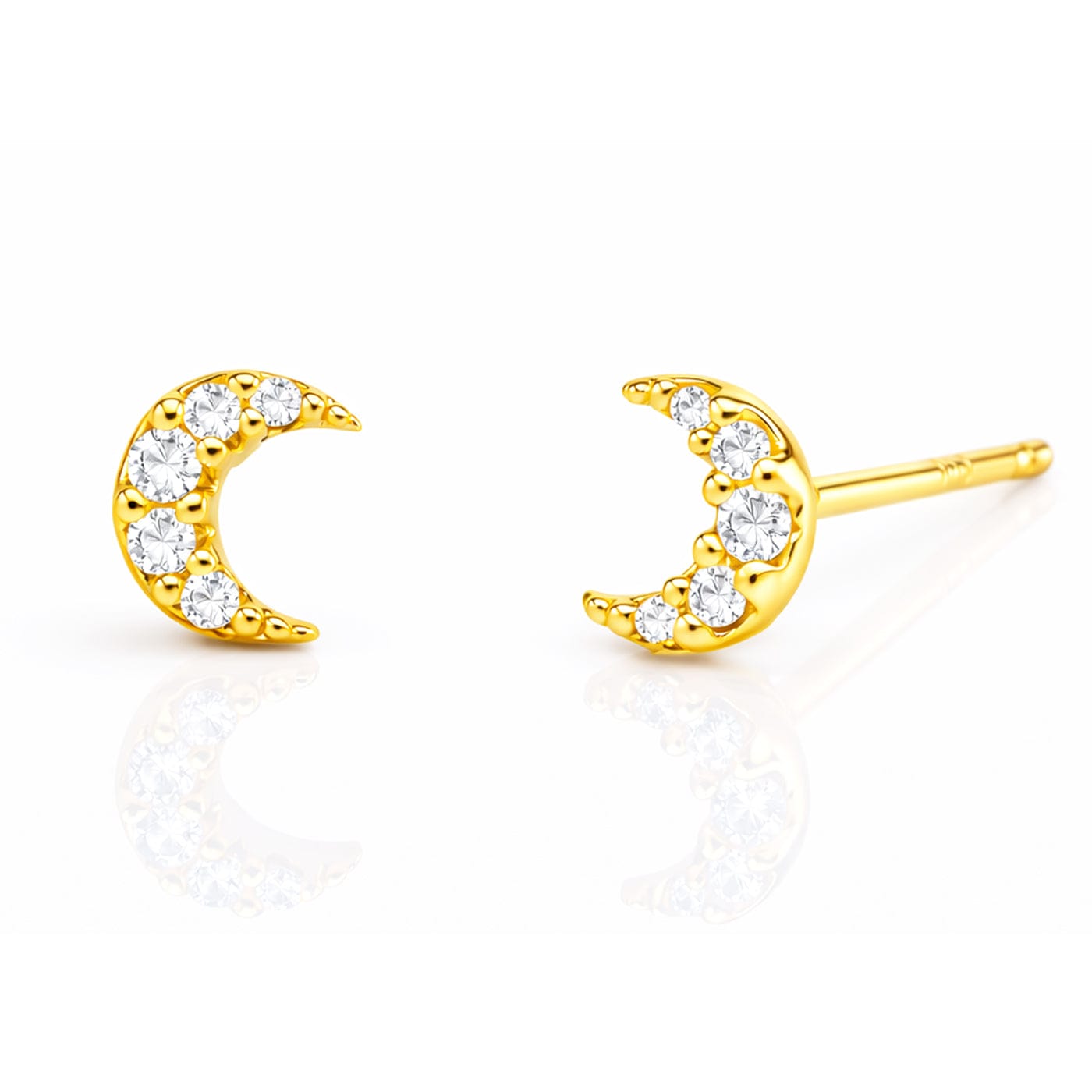TAI JEWELRY Earrings GOLD Mini Pave Moon Earrings