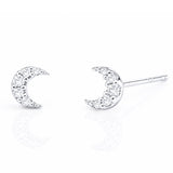 TAI JEWELRY Earrings SILVER Mini Pave Moon Earrings