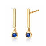 TAI JEWELRY Earrings Mini Stick Earring With Cobalt Stone Accent