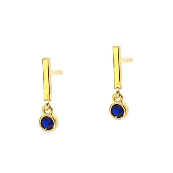 TAI JEWELRY Earrings Mini Stick Earring With Cobalt Stone Accent