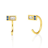 TAI JEWELRY Earrings GOLD Montana Baguette Reverse Huggie