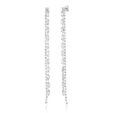 TAI JEWELRY Earrings Silver Multi-Chain CZ Linear Earrings