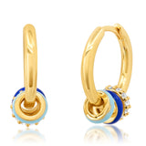 TAI JEWELRY Earrings Multi-Enamel Charm Huggie Earrings