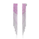 TAI JEWELRY Earrings Ombre CZ Fringe Earrings