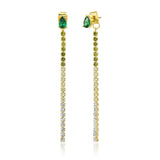 TAI JEWELRY Earrings Green Ombre Linear CZ Earrings