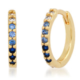 TAI JEWELRY Earrings Sapphire Ombre Pave CZ Huggie