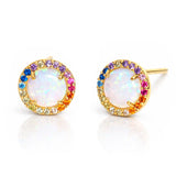 TAI JEWELRY Earrings Opal Center Rainbow Studs
