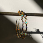 TAI JEWELRY Earrings Opal & Cz Studded Hoops