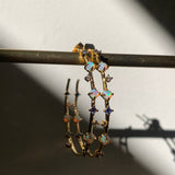 TAI JEWELRY Earrings Opal & Cz Studded Hoops