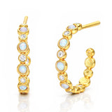 TAI JEWELRY Earrings Opal Gold Vermeil Hoops