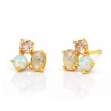 TAI JEWELRY Earrings Opal & Labradorite Cluster Stud