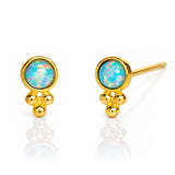 TAI JEWELRY Earrings Opal Stud with Tri-cluster