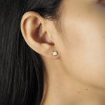 TAI JEWELRY Earrings Opal Studs With CZ Accents