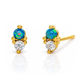 TAI JEWELRY Earrings Opalescent Glass & CZ Stud