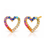 TAI JEWELRY Earrings Open Heart Rainbow Earrings
