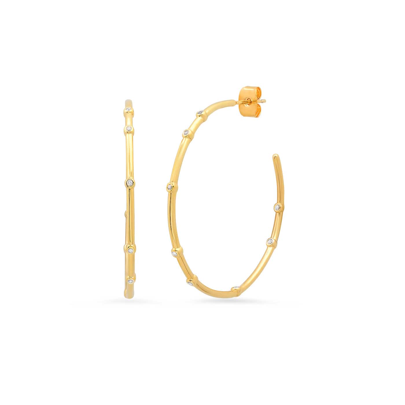 TAI JEWELRY Earrings Open Hoops With CZ Accents