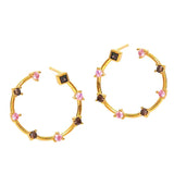TAI JEWELRY Earrings Rose Open Opal Hoops