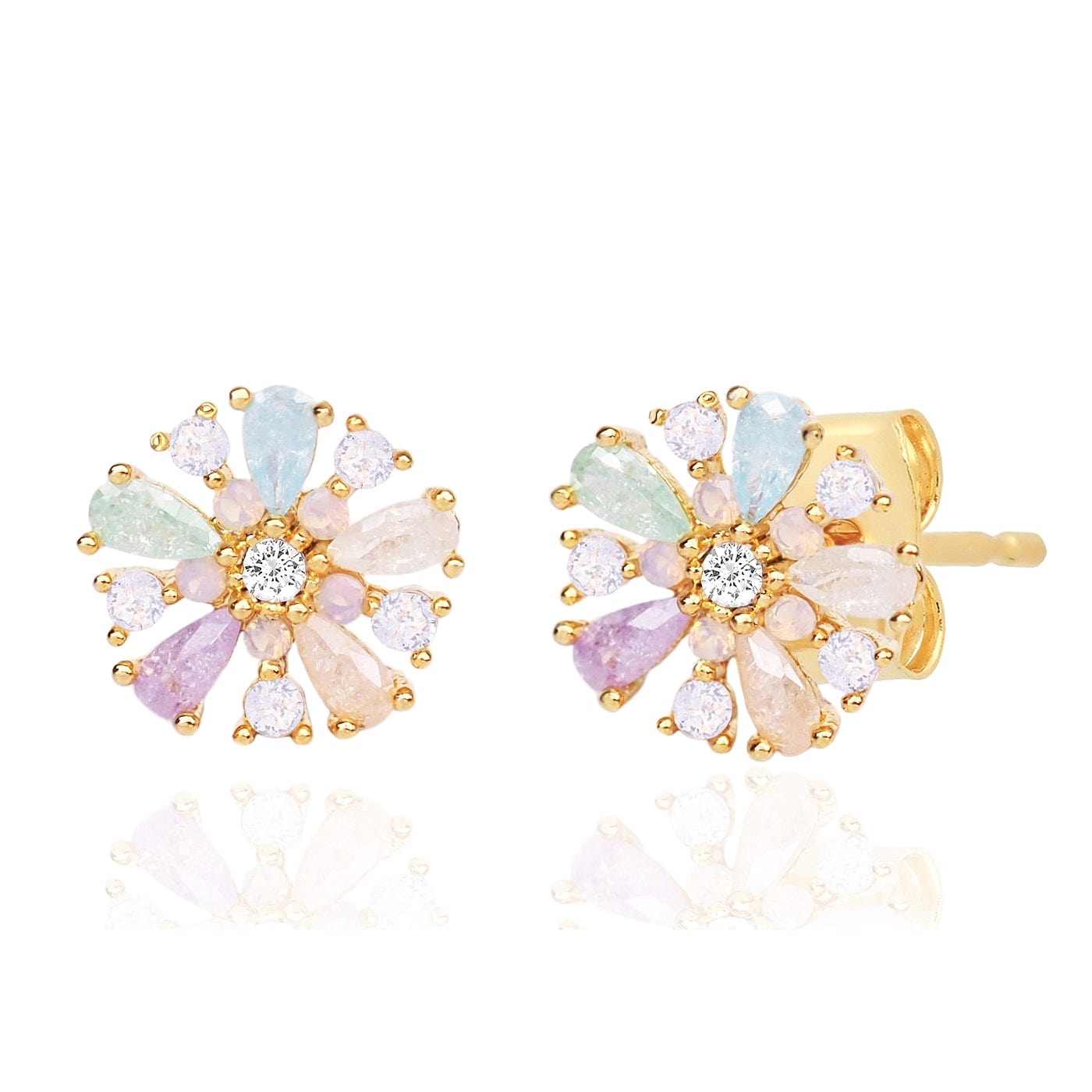 TAI JEWELRY Earrings Pastel Gemstone Flower Studs