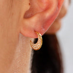 TAI JEWELRY Earrings Pave Abstract Huggie
