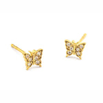 TAI JEWELRY Earrings GOLD Pave Butterfly Post Earrings