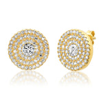 TAI JEWELRY Earrings Pave Concentric Circle Studs