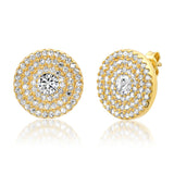 TAI JEWELRY Earrings Pave Concentric Circle Studs