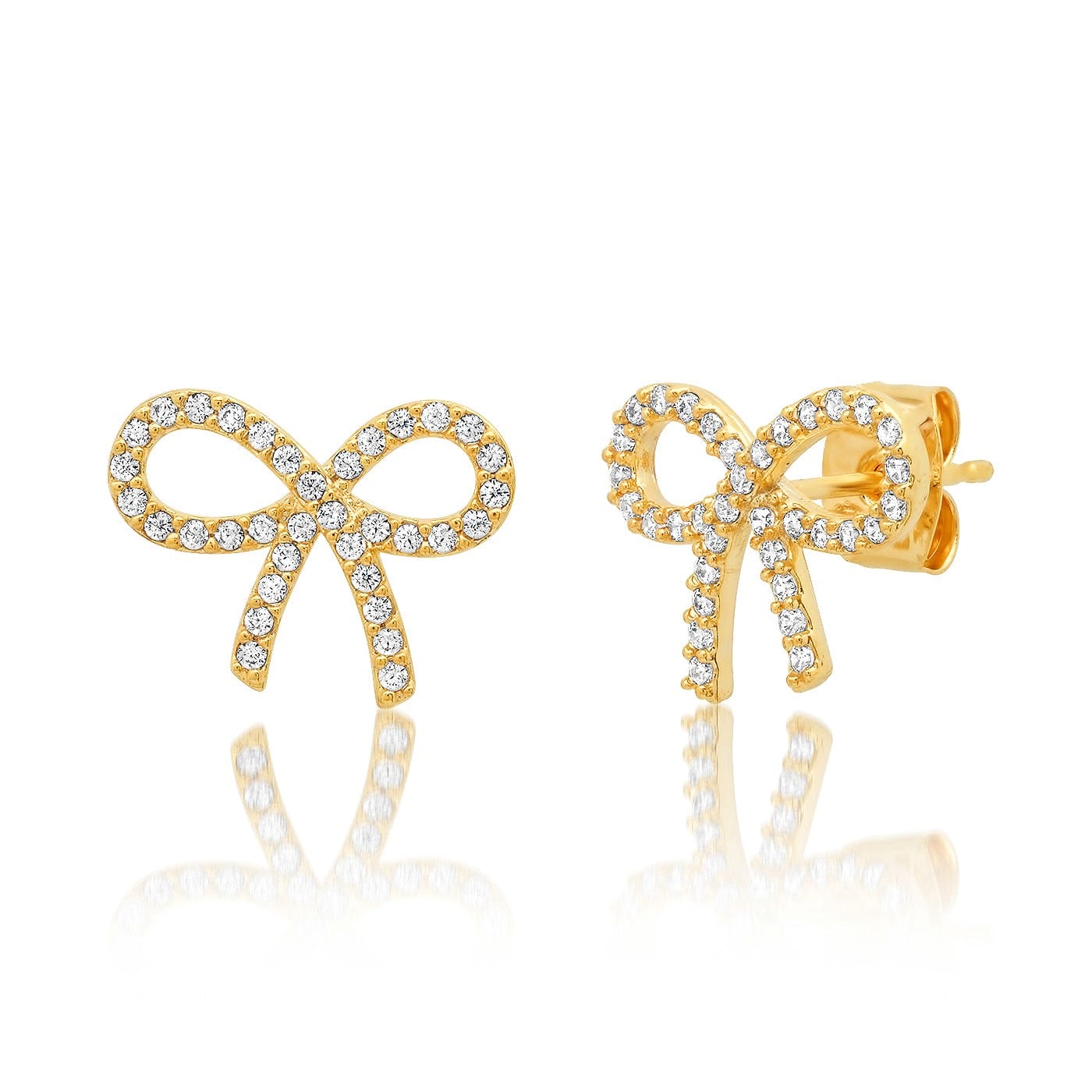 TAI JEWELRY Earrings Pave Cz Bows