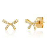 TAI JEWELRY Earrings Pavé Cz Gold Bow Earrings