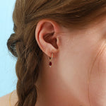 TAI JEWELRY Earrings Pavé CZ Huggie With Teardrop Charm
