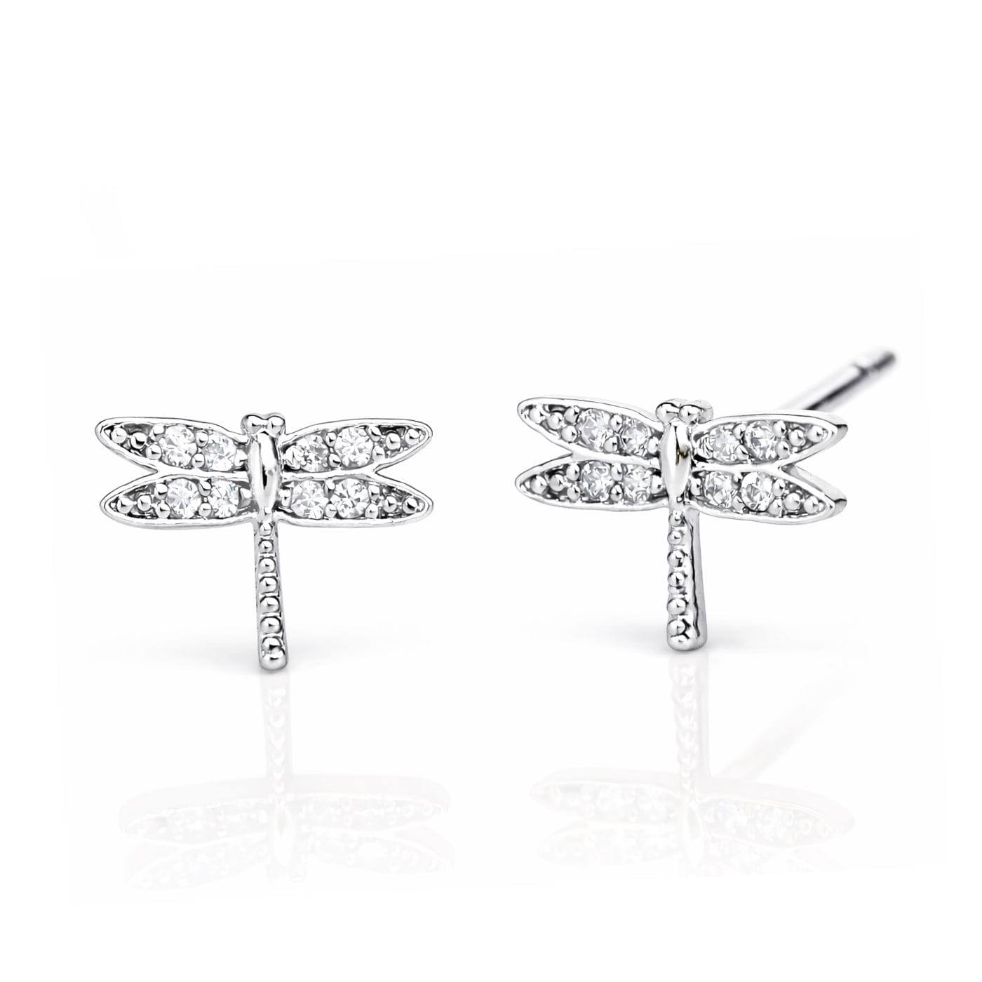 TAI JEWELRY Earrings SILVER Pave Dragonfly Post Earrings