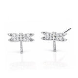 TAI JEWELRY Earrings SILVER Pave Dragonfly Post Earrings