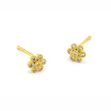 TAI JEWELRY Earrings GOLD Pave Flower Post Earrings