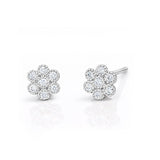 TAI JEWELRY Earrings SILVER Pave Flower Post Earrings