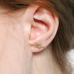 TAI JEWELRY Earrings Pave Heart And Arrow Studs