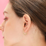 TAI JEWELRY Earrings Pave Hoop with CZ Charms