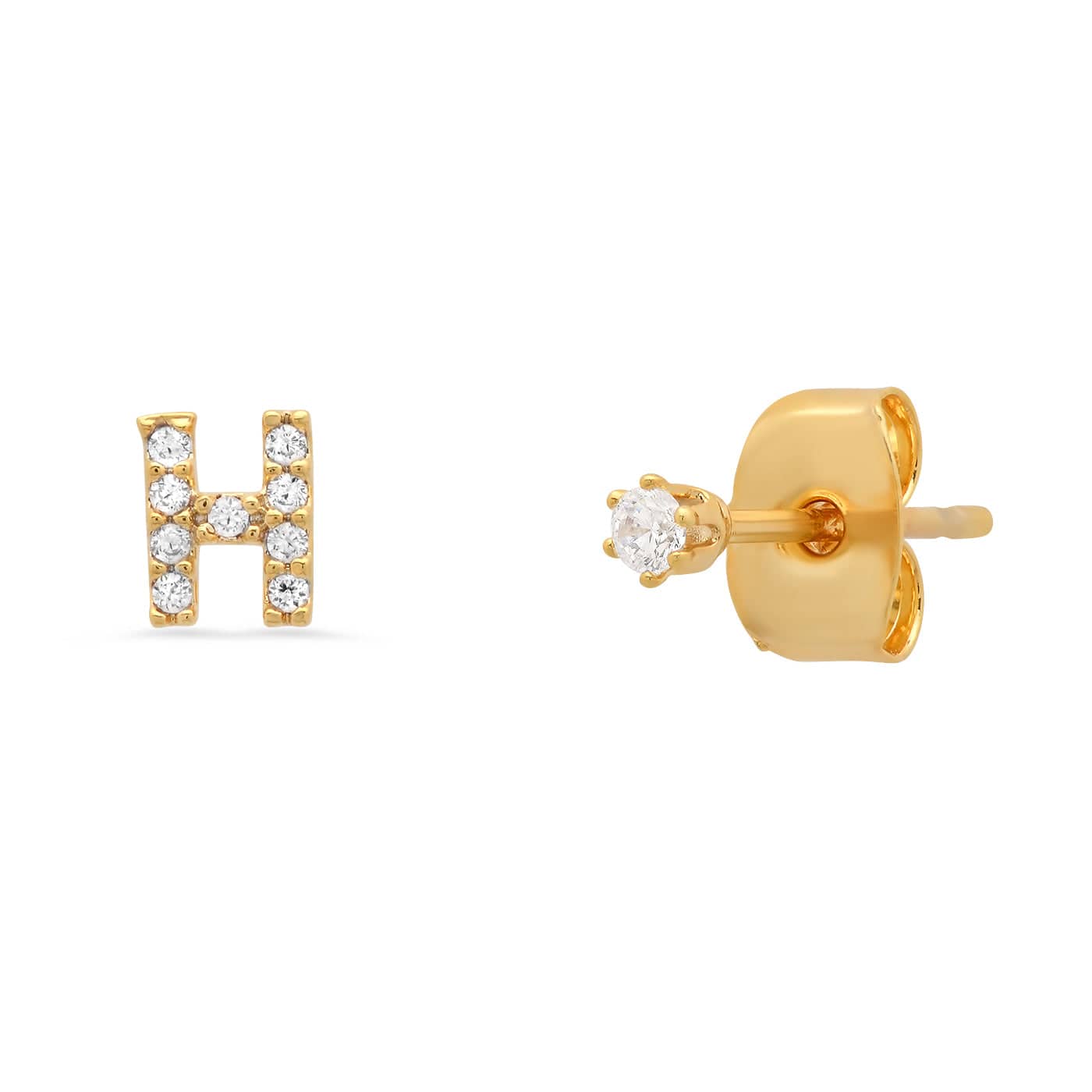 TAI JEWELRY Earrings Pavé Initial Mismatched Earrings