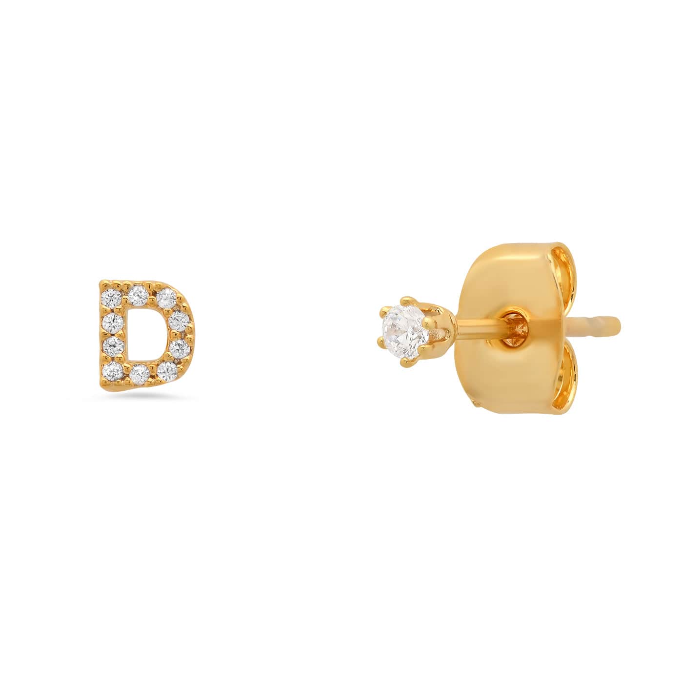 TAI JEWELRY Earrings D Pavé Initial Mismatched Earrings