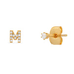 TAI JEWELRY Earrings M Pavé Initial Mismatched Earrings