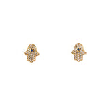 TAI JEWELRY Earrings GOLD Pave Mini Hamsa Earrings
