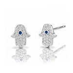 TAI JEWELRY Earrings SILVER Pave Mini Hamsa Earrings