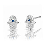 TAI JEWELRY Earrings SILVER Pave Mini Hamsa Earrings