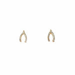 TAI JEWELRY Earrings GOLD Pave Mini Wishbone Earrings