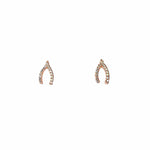TAI JEWELRY Earrings ROSE GOLD Pave Mini Wishbone Earrings