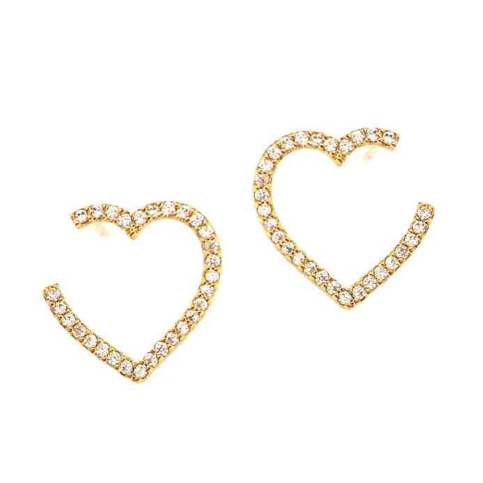 TAI JEWELRY Earrings Pavé Open Heart Earrings